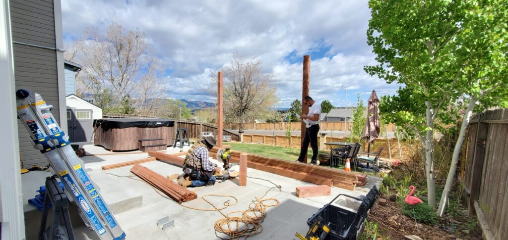 Alpine Pro Building and Remodeling building a custom deck in Colorado Springs